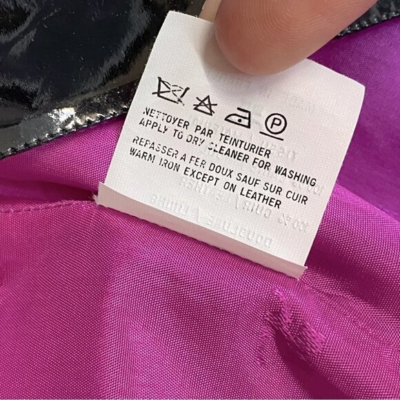 Vintage Courrèges Paris Purple Wool Skirt Blazer Set With Patent Leather Trim 44 - Picture 6 of 16